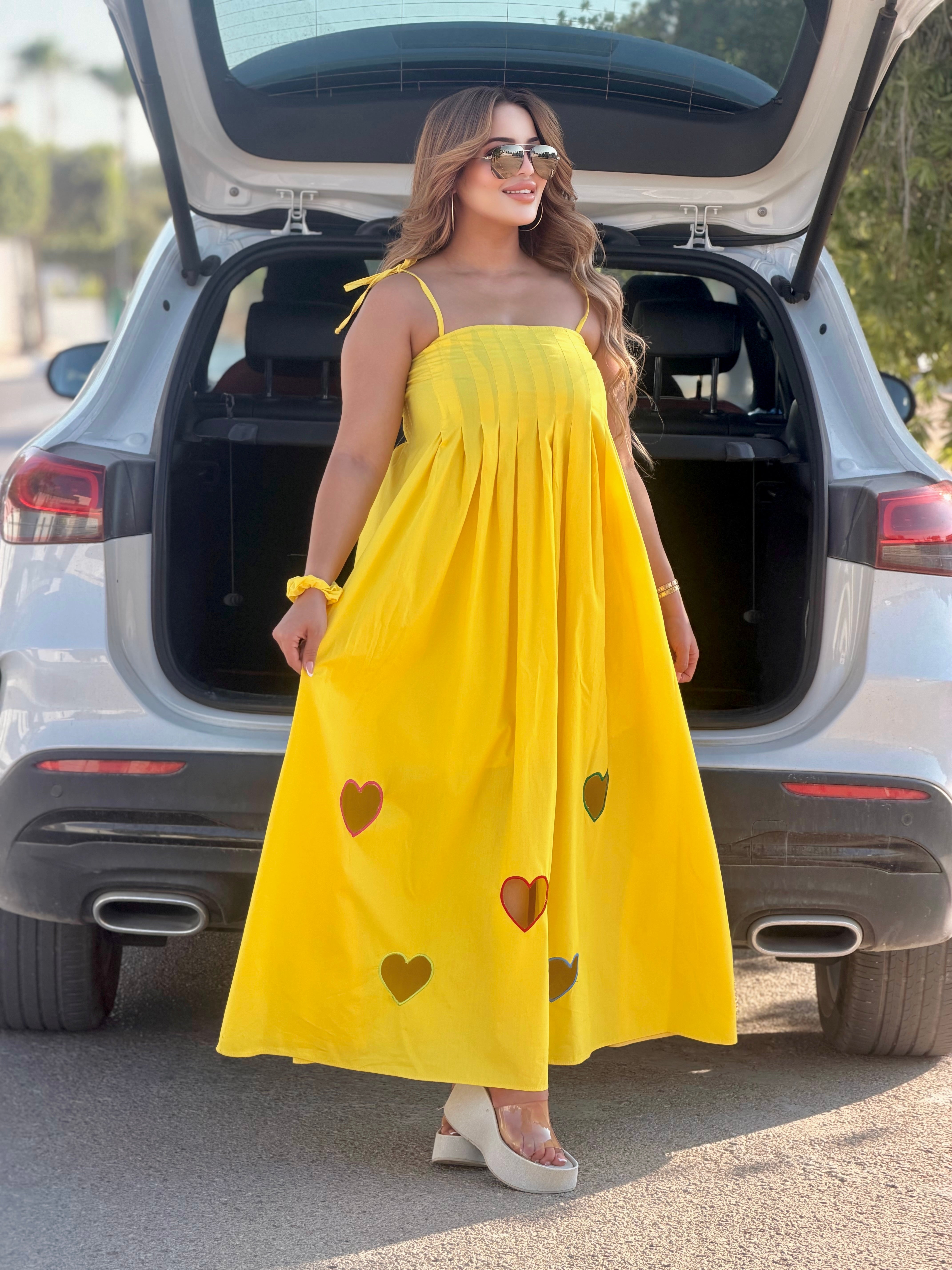 Robe Maxi "Cœur Bohème" Fluide (avec chouchou assorti)